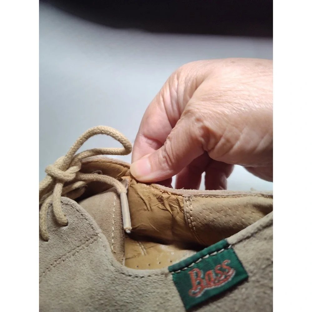 Youth BASS Shoes Tie Shoe Size: 3M Boy Suede Tan Oxford‎ Elliott